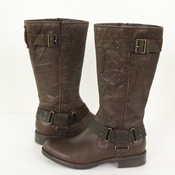 UGG Damien Rylie Collection Leather Buckle Moto Boots size 7 - Picture 2 of 11